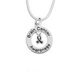 Brain Cancer Floating Ribbon Awareness Necklace