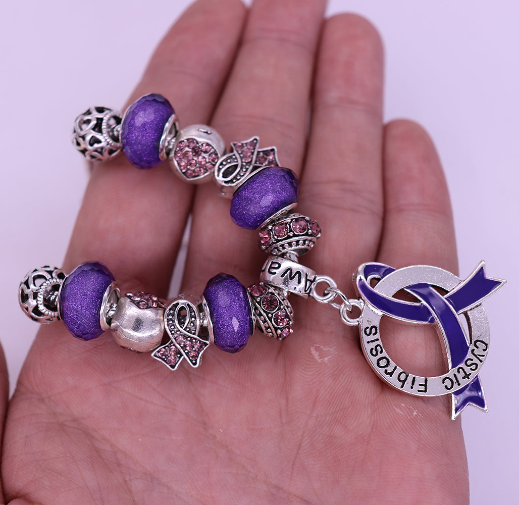 Cystic Fibrosis Awareness Luxury Charm Bracelet