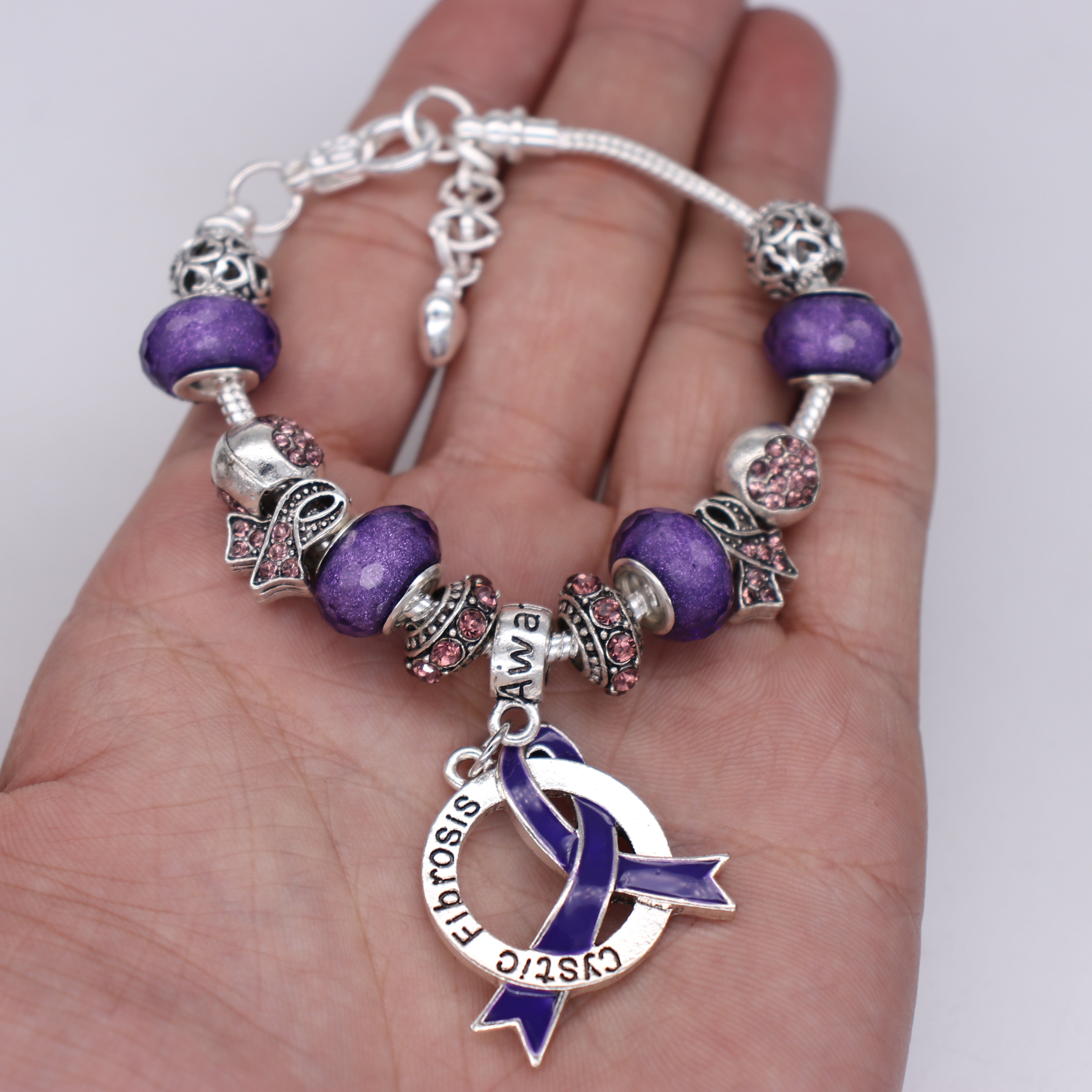 Cystic Fibrosis Awareness Luxury Charm Bracelet