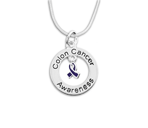 Floating Cancer Ribbons Colon Cancer Floating Ribbon Awareness Necklace | The Awareness Store