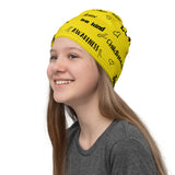 Childhood Cancer Awareness Love and Be Kind Word Pattern Face Mask / Neck Gaiter