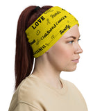 Childhood Cancer Awareness Love and Be Kind Word Pattern Face Mask / Neck Gaiter - The Awareness Store