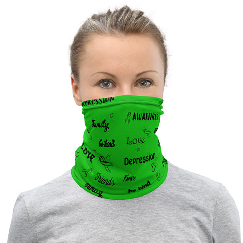 Depression Awareness Love and Be Kind Word Pattern Face Mask / Neck Gaiter - The Awareness Store