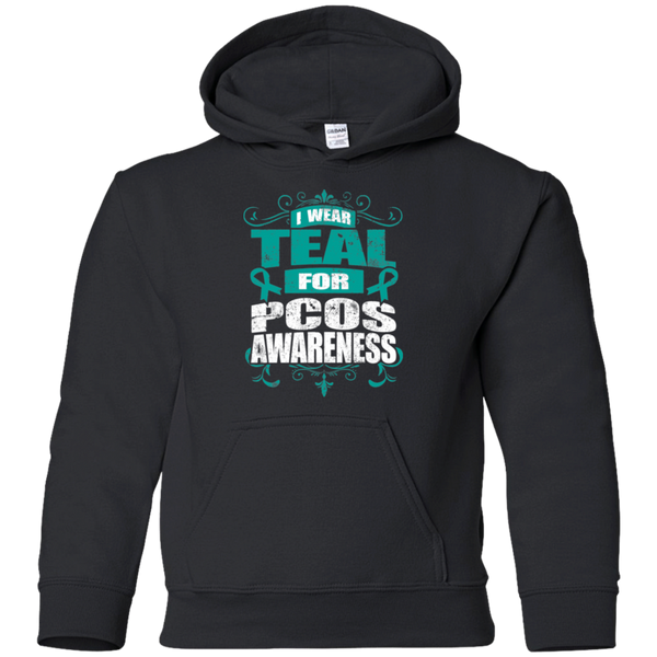 I Wear Teal for PCOS Awareness! KIDS Hoodie