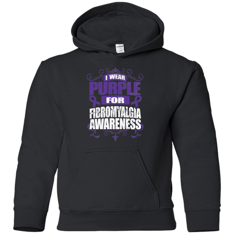 I Wear Purple for Fibromyalgia Awareness! KIDS Hoodie - The Awareness Store