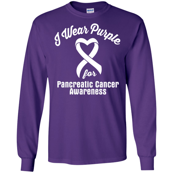 I Wear Purple for Pancreatic Cancer Awareness... Long Sleeved T-shirt
