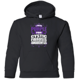 I Wear Purple for Cystic Fibrosis Awareness! KIDS Hoodie