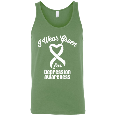 I Wear Green! Depression Awareness Tank Top - The Awareness Store
