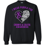 I wear Purple for Crohn's & Colitis Long Sleeved & Sweater