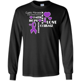 Hope Faith Love Cystic Fibrosis Awareness Long sleeve & Sweater