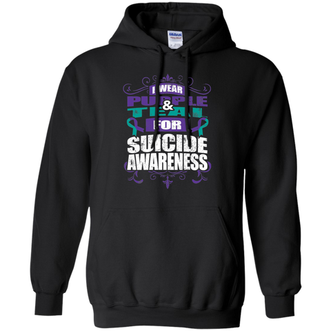 I Wear Teal & Purple for Suicide Awareness! Hoodie - The Awareness Store