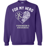 For My Hero Parkinson's Awareness Long Sleeve T-Shirt & Crewneck