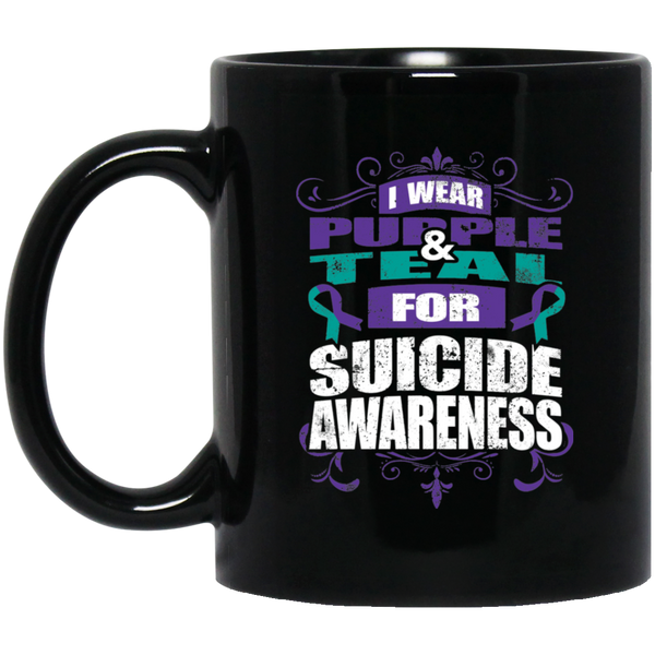 I Wear Teal & Purple for Suicide Awareness! Mug