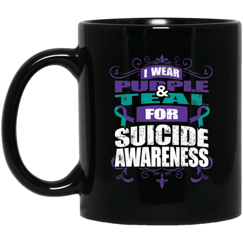 I Wear Teal & Purple for Suicide Awareness! Mug - The Awareness Store