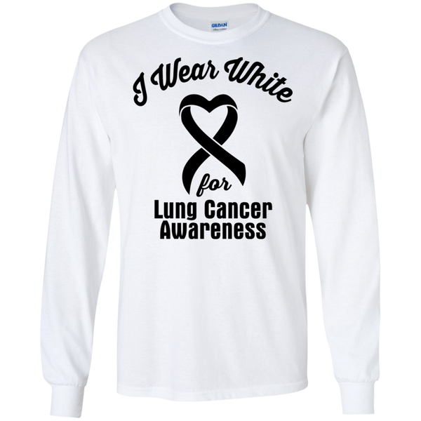I Wear White! Lung Cancer Awareness Long Sleeve T-Shirt
