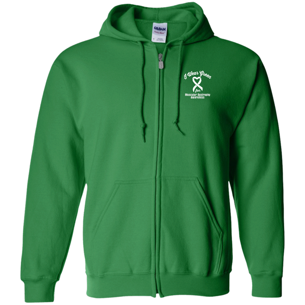 I Wear Green for Muscular Dystrophy! Zip up Hoodie