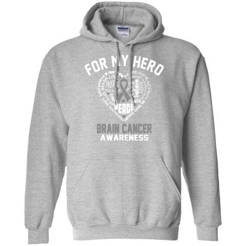 For my Hero Brain Cancer Awareness Unisex Hoodie - The Awareness Store