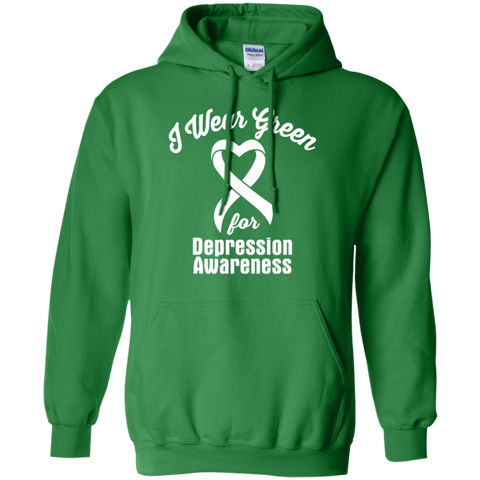 I Wear Green! Depression Awareness Hoodie - The Awareness Store