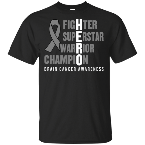 HERO! Brain Cancer Awareness T-shirt - The Awareness Store