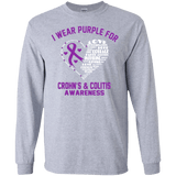 I wear Purple for Crohn's & Colitis Long Sleeved & Sweater - The Awareness Store