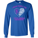 I wear Purple for Cystic Fibrosis Awareness Long sleeve & Sweater