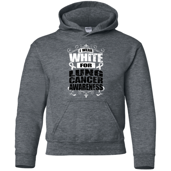 I Wear White for Lung Cancer Awareness! KIDS Hoodie