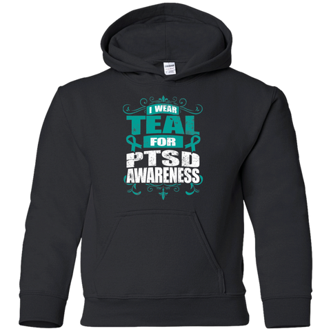 I Wear Teal for PTSD Awareness! KIDS Hoodie - The Awareness Store