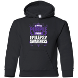 I Wear Purple for Epilepsy Awareness! KIDS Hoodie