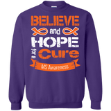 Believe & Hope for a Cure... MS Awareness Long sleeve & Crewneck