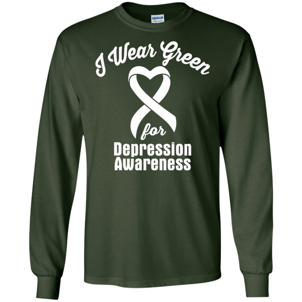 I Wear Green! Depression Awareness Long Sleeve T-Shirt