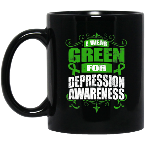 I Wear Green for Depression Awareness! Mug - The Awareness Store
