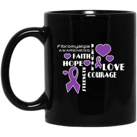 Hope Faith Love - Fibromyalgia Awareness Mug - The Awareness Store