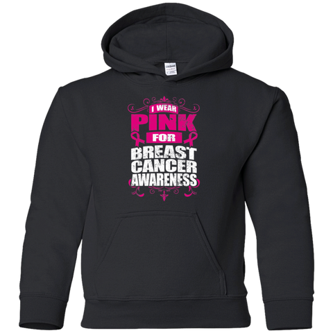 I Wear Pink for Breast Cancer Awareness! KIDS Hoodie - The Awareness Store