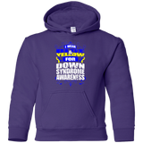 I Wear Blue & Yellow for Down Syndrome Awareness! KIDS Hoodie