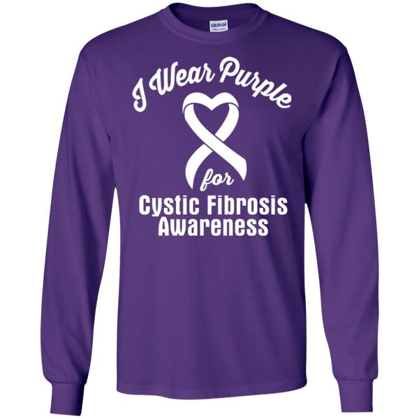 I Wear Purple for Cystic Fibrosis Awareness... Long Sleeved T-shirt