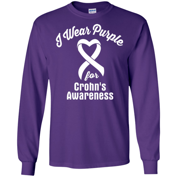 I Wear Purple for Crohn's Awareness... Long Sleeved T-shirt