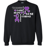 Hope Faith Love Fibromyalgia Awareness Long Sleeved & Crewneck