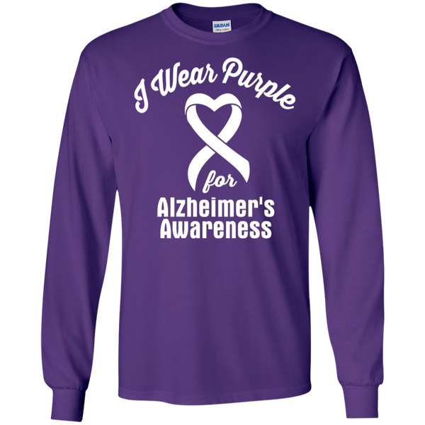 I wear Purple for Alzheimer's Awareness! Long Sleeve T-Shirt