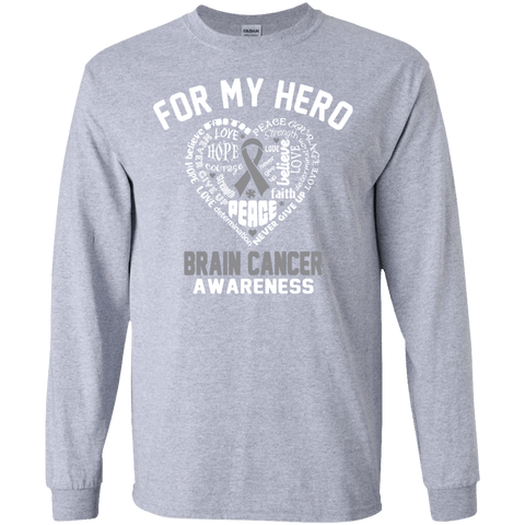 For My Hero! Brain Cancer Awareness Long Sleeve Collection - The Awareness Store