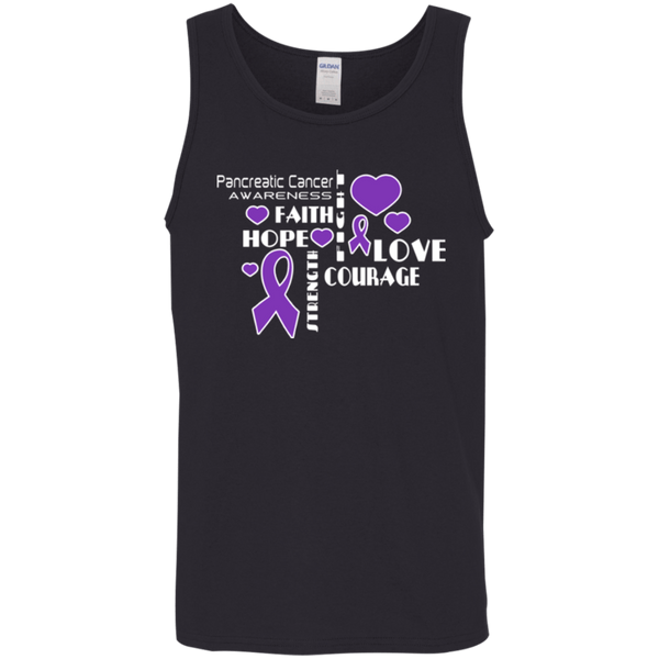 Faith Hope Love Courage Pancreatic Cancer Awareness Tank Top