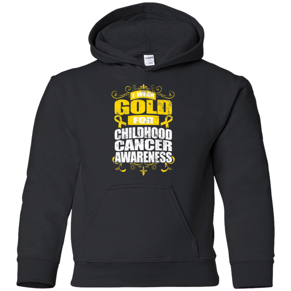 I Wear Gold for Childhood Cancer Awareness! KIDS Hoodie