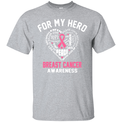 For My Hero! Breast Cancer Awareness T-Shirt - The Awareness Store