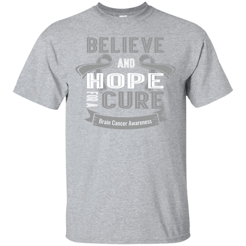 Believe and hope for a cure! Brain Cancer Awareness T-Shirt - The Awareness Store