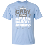 I Wear Gray for Brain Cancer Awareness! KIDS t-shirt