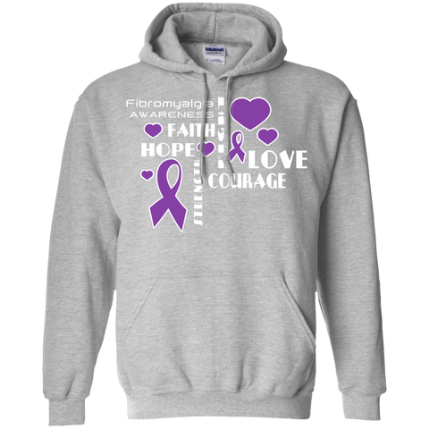 Hope Faith Love Fibromyalgia Awareness Hoodie - The Awareness Store
