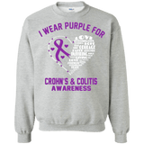 I wear Purple for Crohn's & Colitis Long Sleeved & Sweater - The Awareness Store