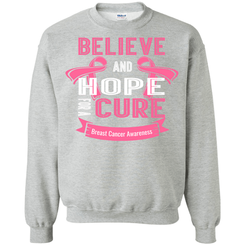 Believe & Hope Breast Cancer Awareness Crewneck Sweatshirt - The Awareness Store