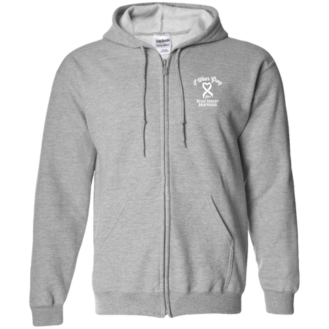 I Wear Gray for Brain Cancer! Zip up Hoodie