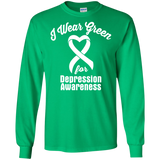 I Wear Green! Depression Awareness Long Sleeve T-Shirt
