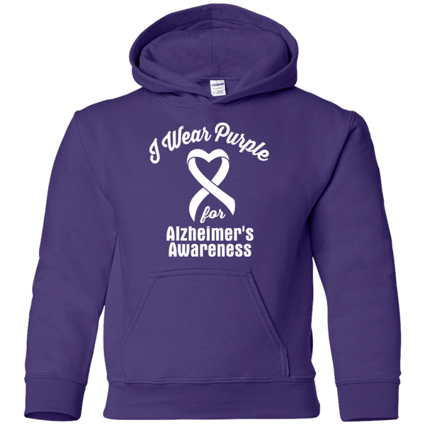 I wear Purple for Alzheimer's Awareness! Kids Hoodie